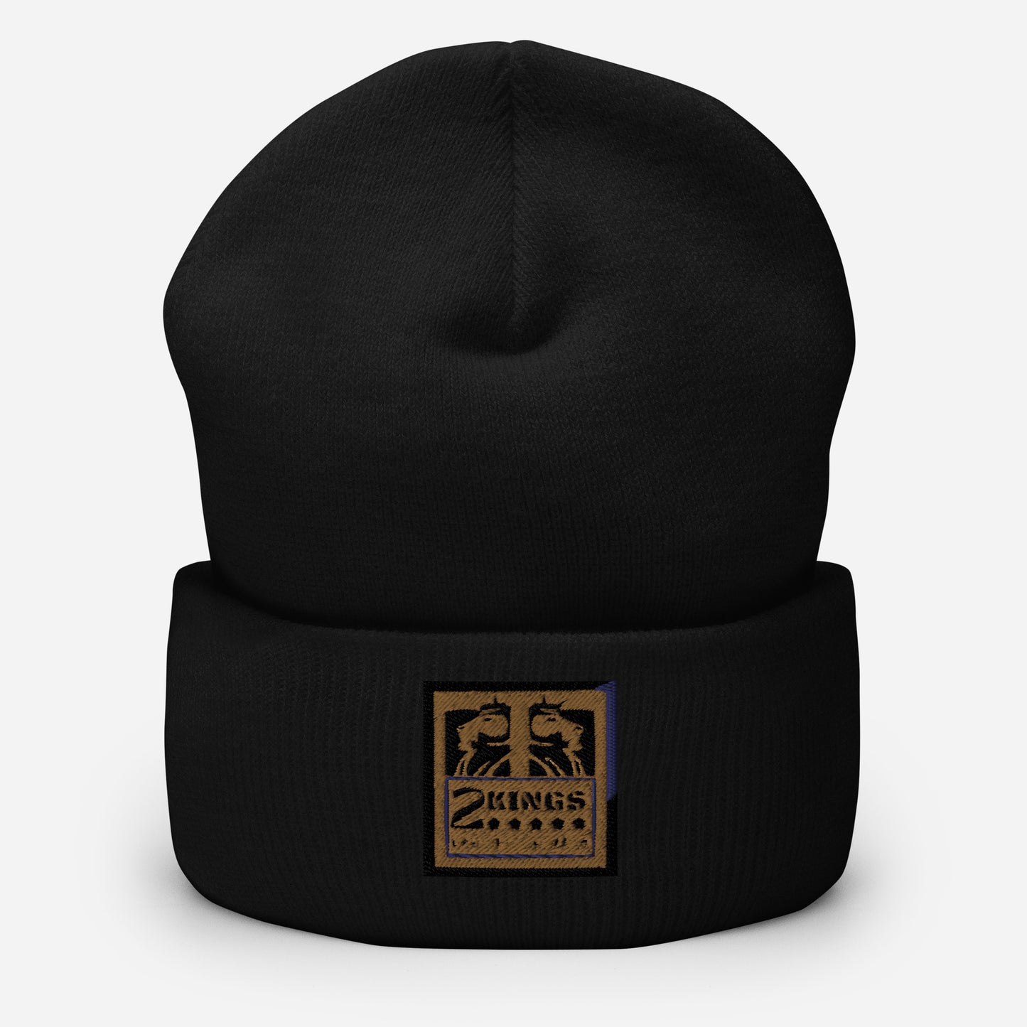 2 Kings Coffee Embroidered Cuffed Beanie