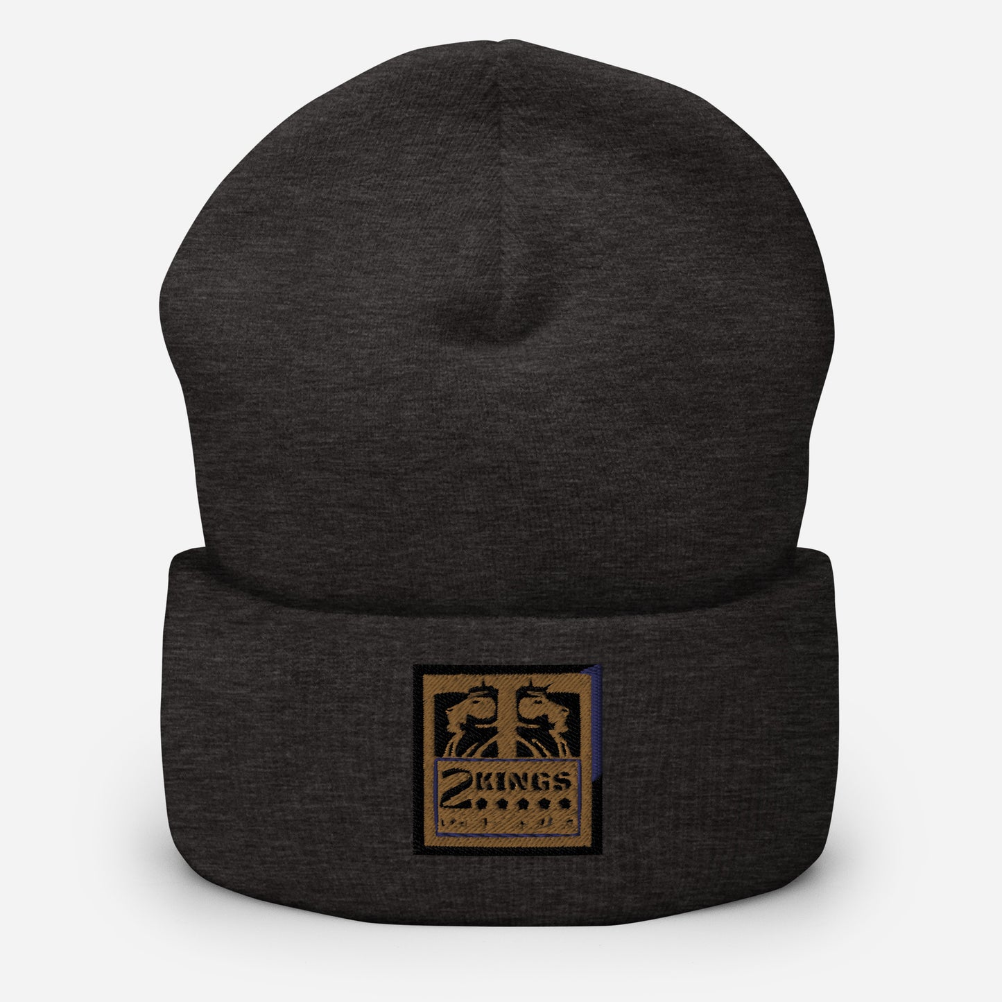 2 Kings Coffee Embroidered Cuffed Beanie