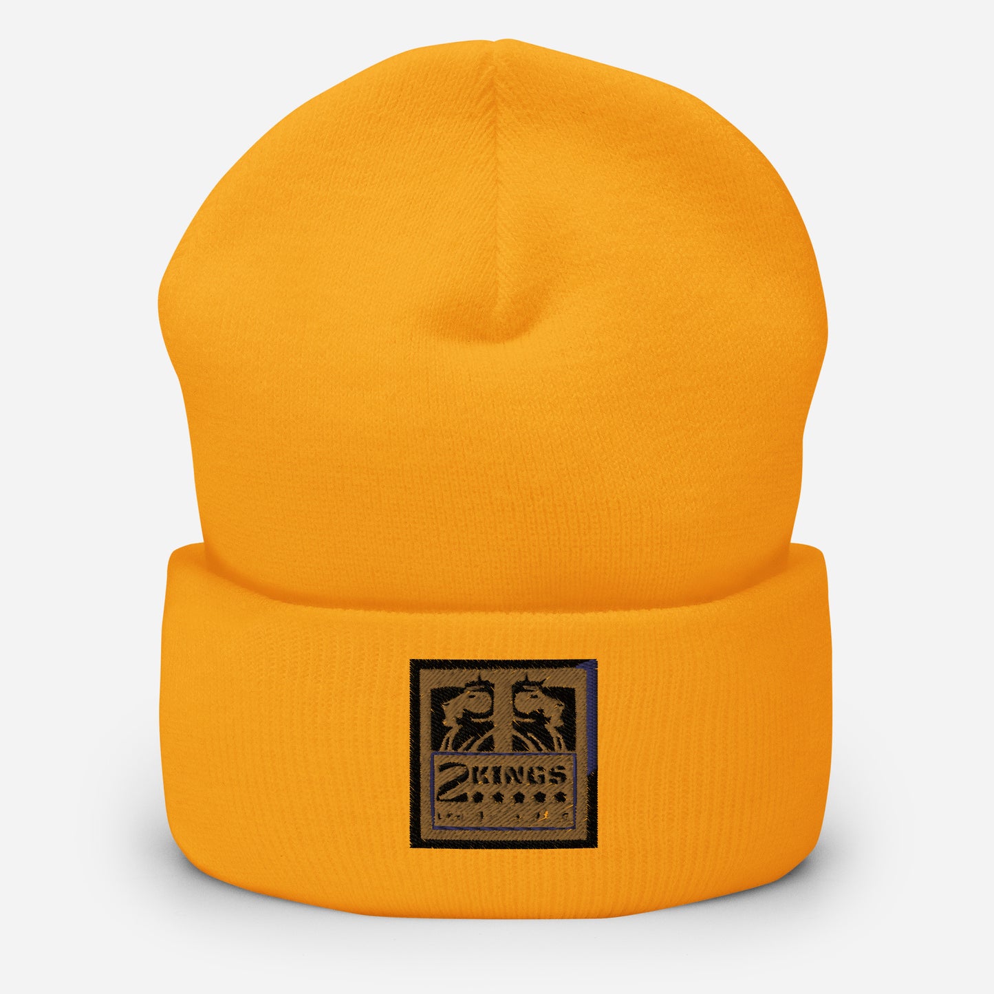 2 Kings Coffee Embroidered Cuffed Beanie