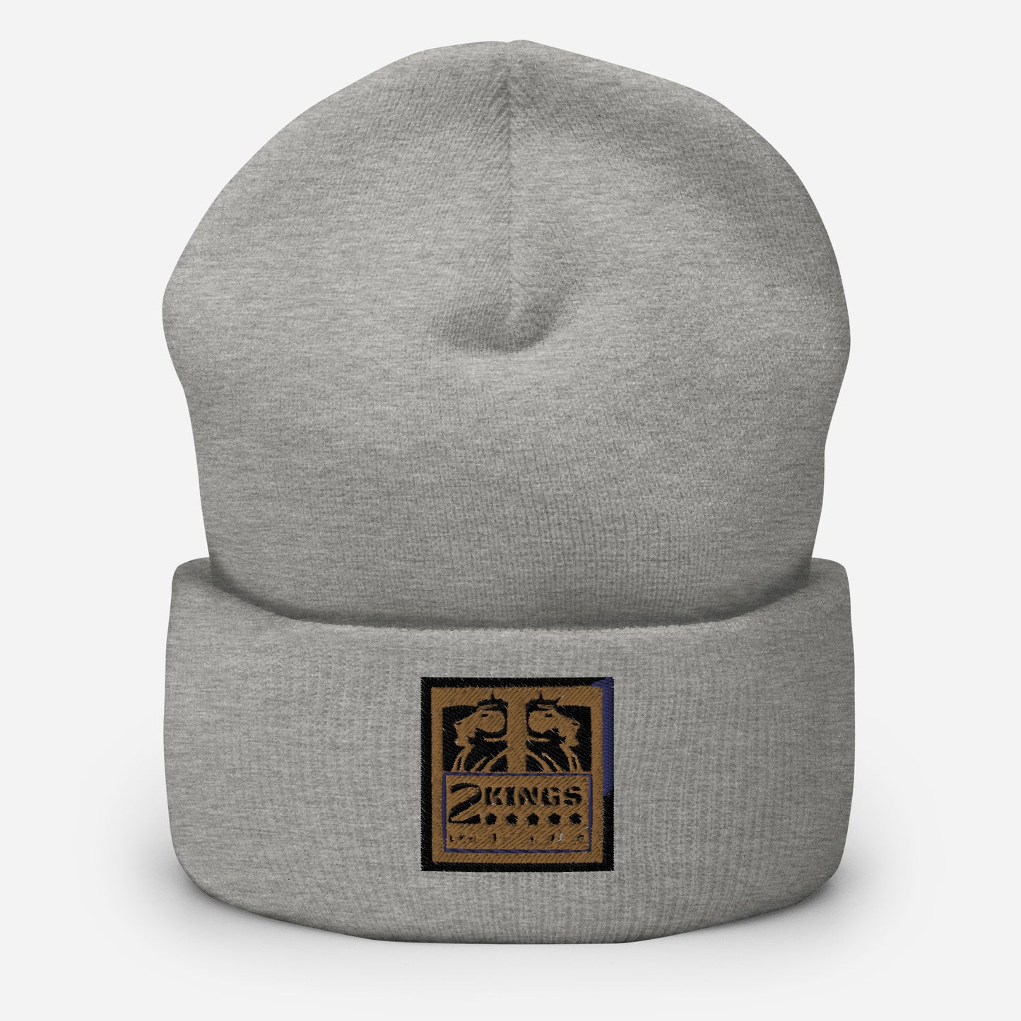 2 Kings Coffee Embroidered Cuffed Beanie