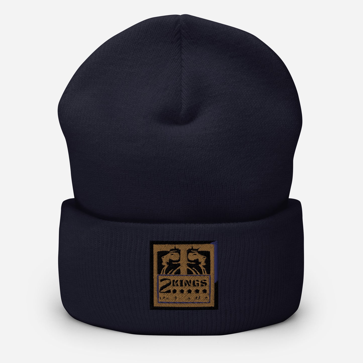2 Kings Coffee Embroidered Cuffed Beanie