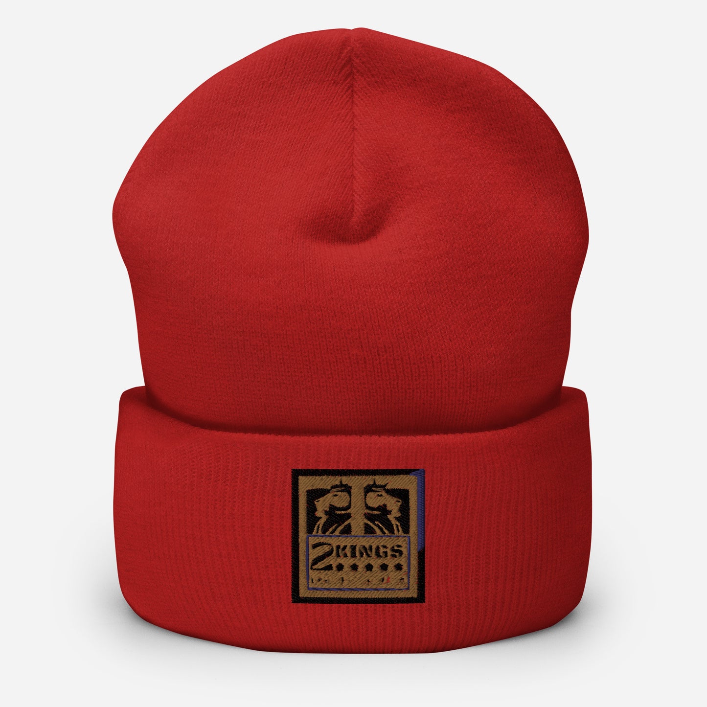 2 Kings Coffee Embroidered Cuffed Beanie