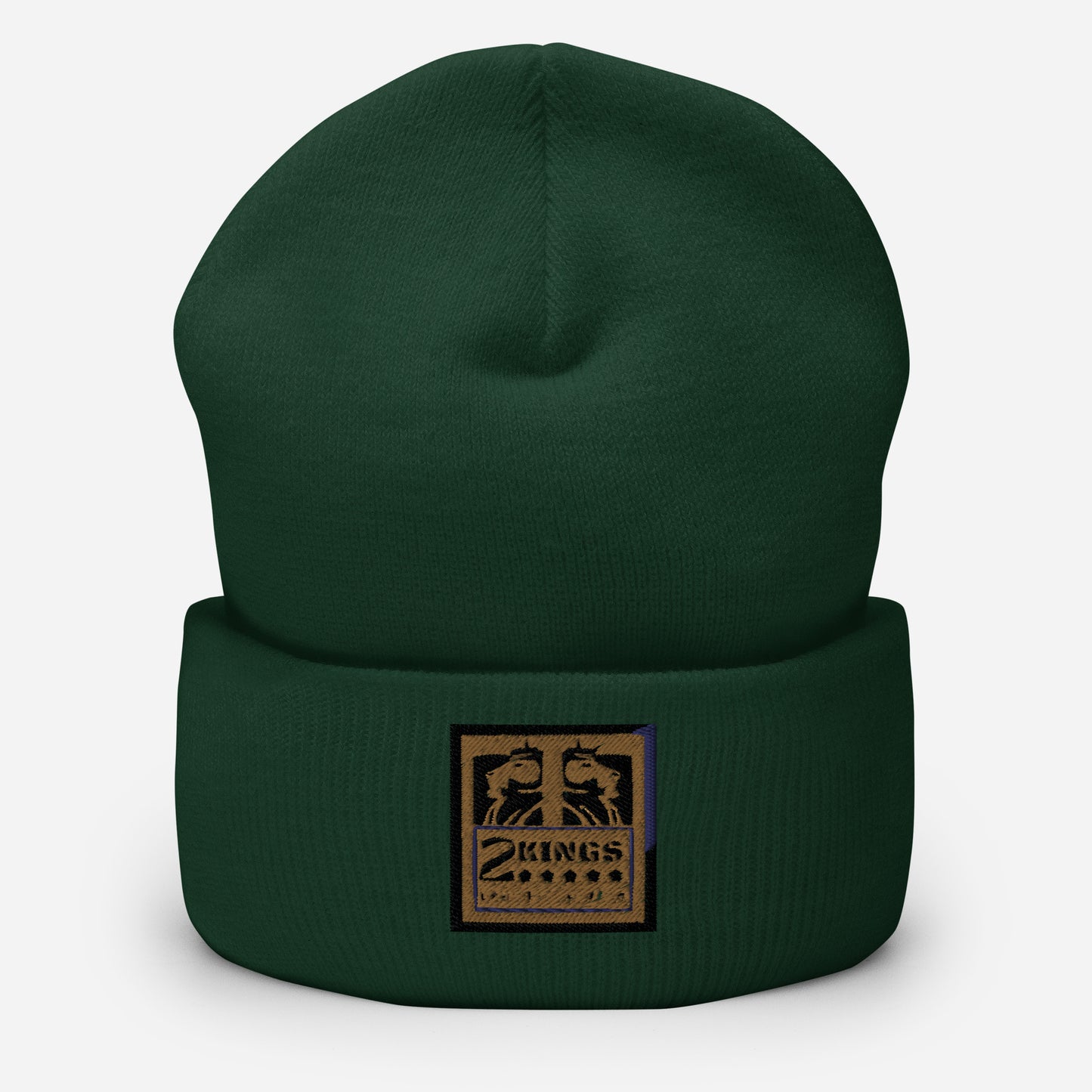 2 Kings Coffee Embroidered Cuffed Beanie