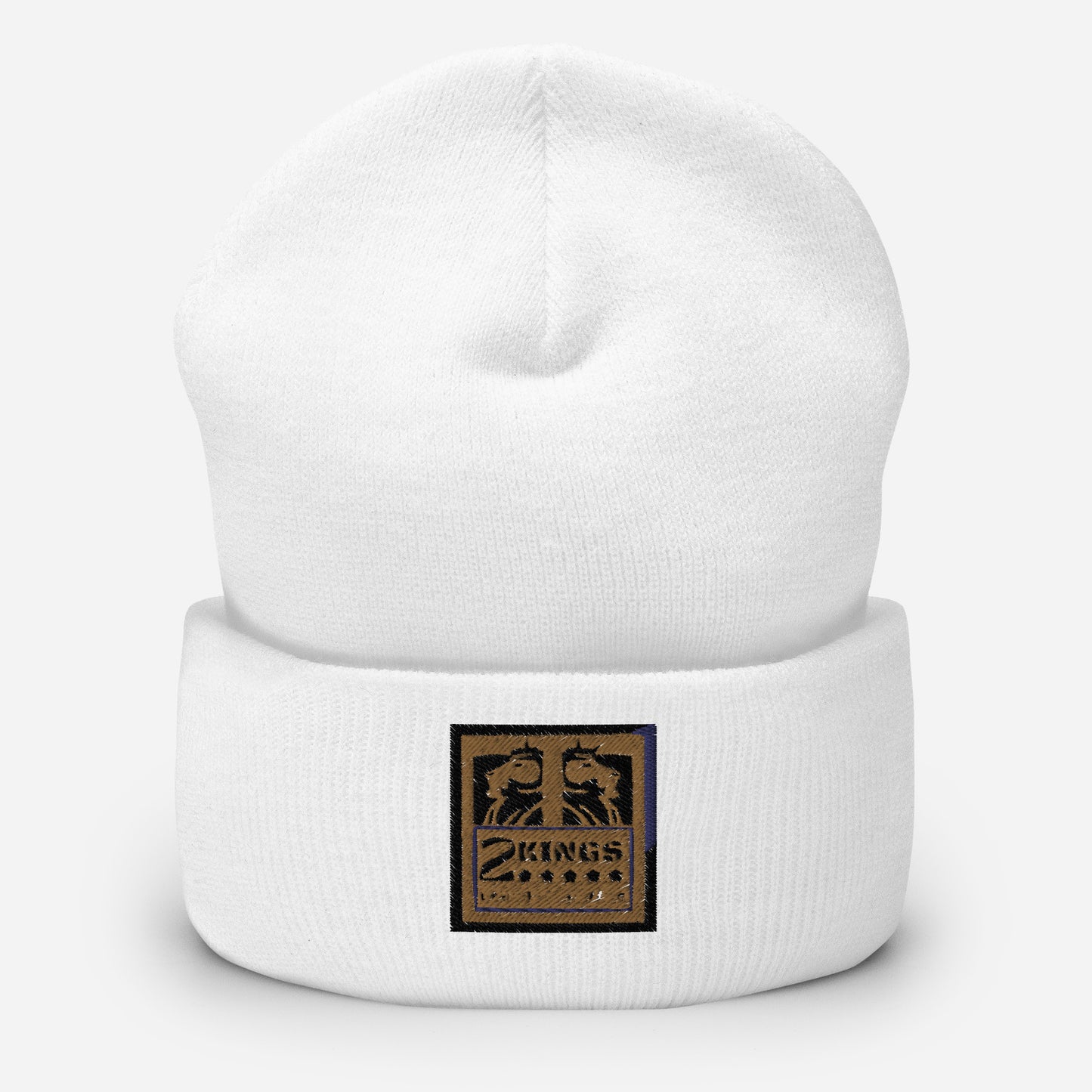 2 Kings Coffee Embroidered Cuffed Beanie