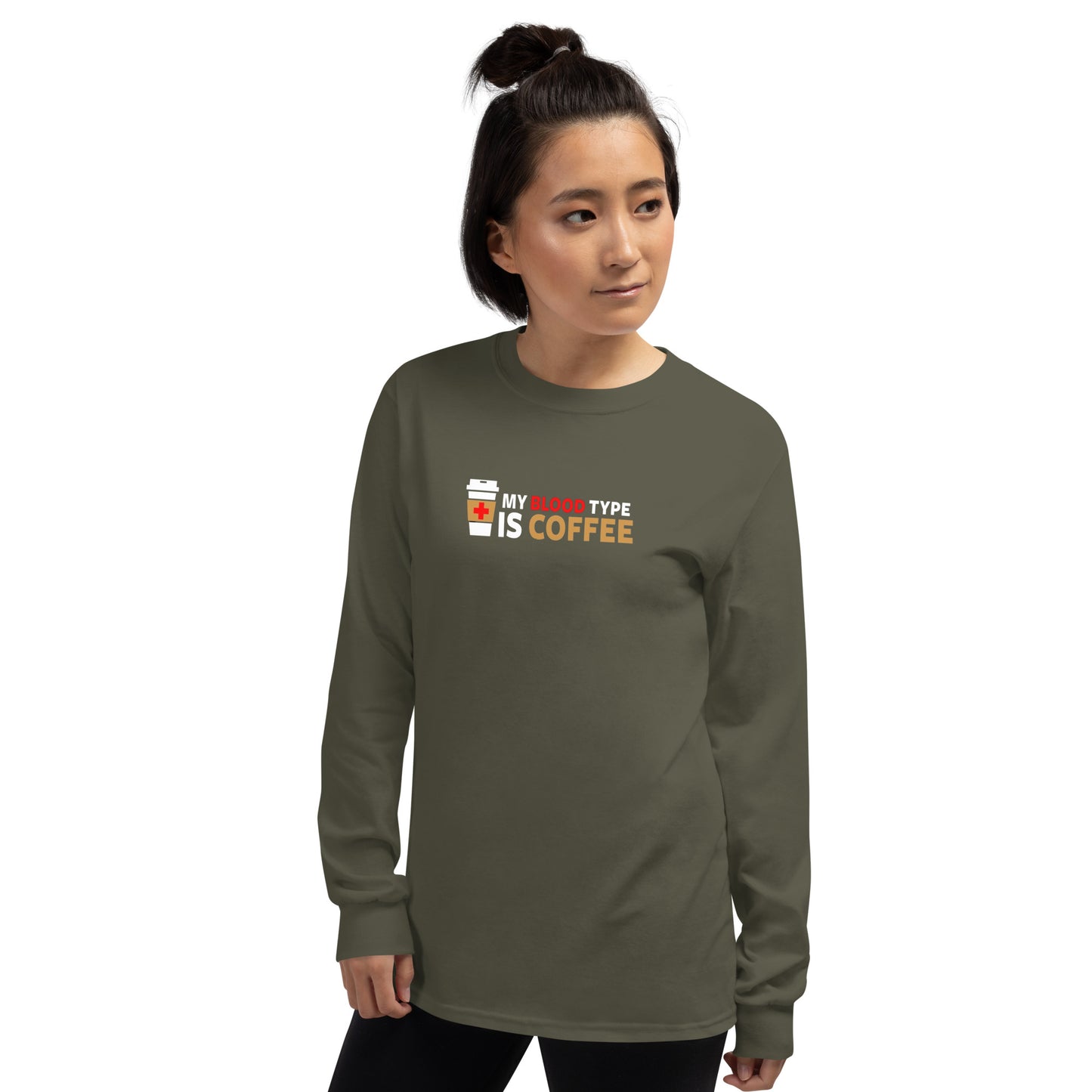 2 Kings Coffee - "My Blood Type is Coffee" Unisex Long Sleeve Shirt
