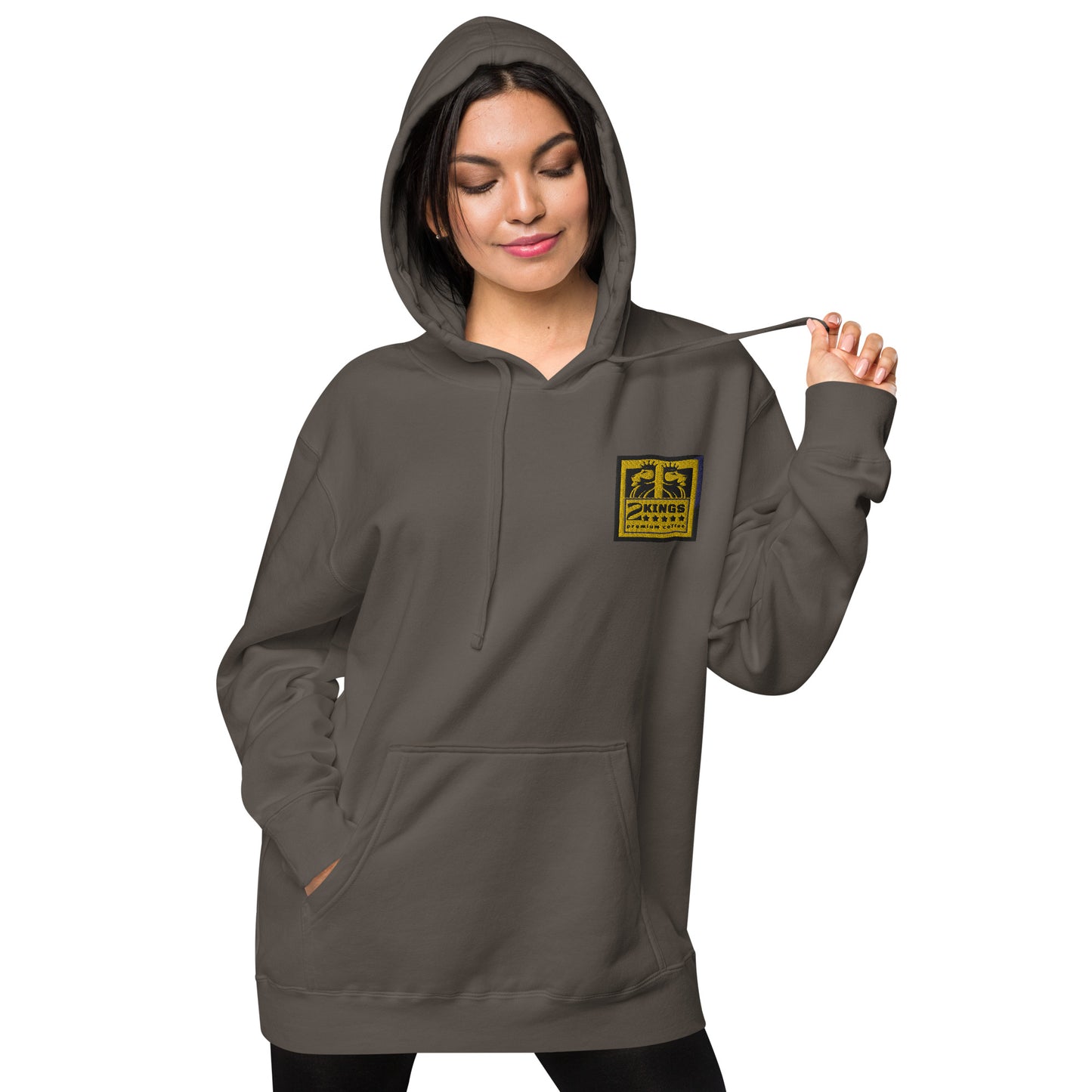 2 Kings Coffee - Embroidered Unisex Pigment-Dyed Hoodie