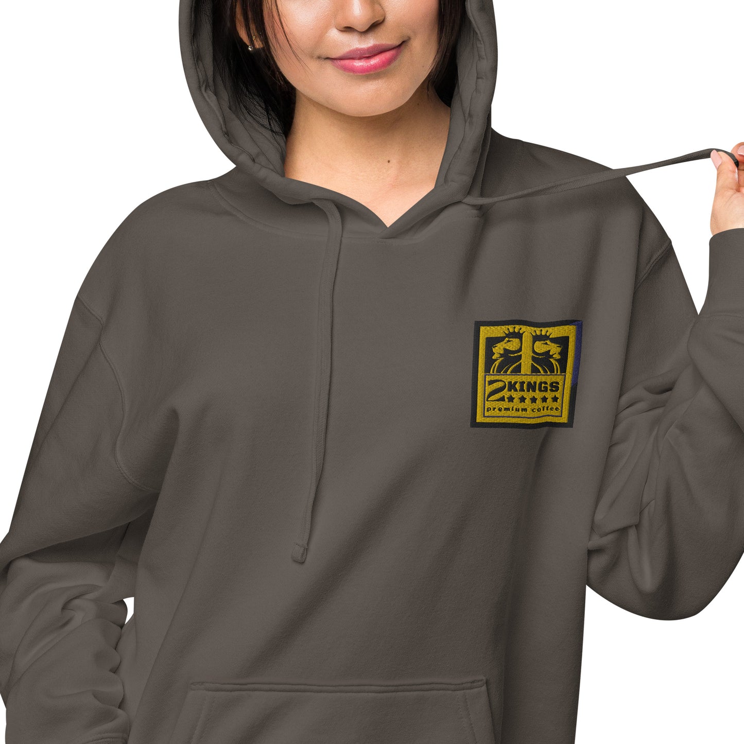 2 Kings Coffee - Embroidered Unisex Pigment-Dyed Hoodie