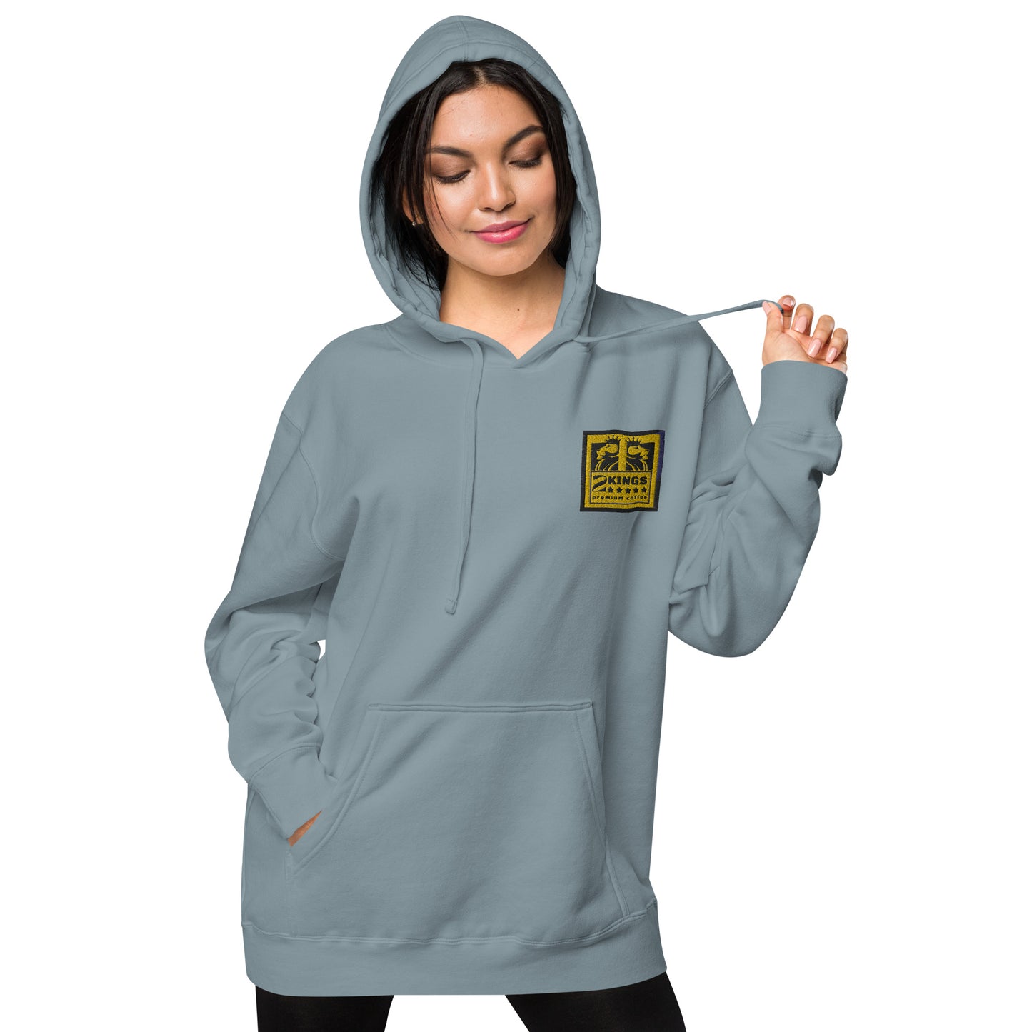 2 Kings Coffee - Embroidered Unisex Pigment-Dyed Hoodie