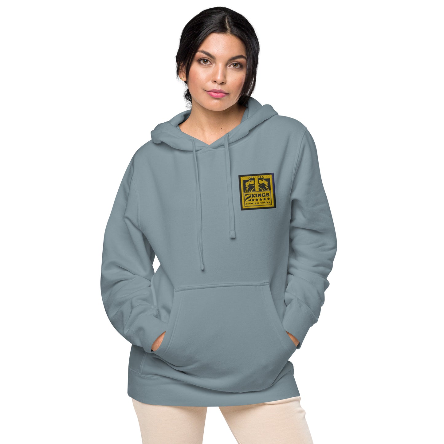 2 Kings Coffee - Embroidered Unisex Pigment-Dyed Hoodie