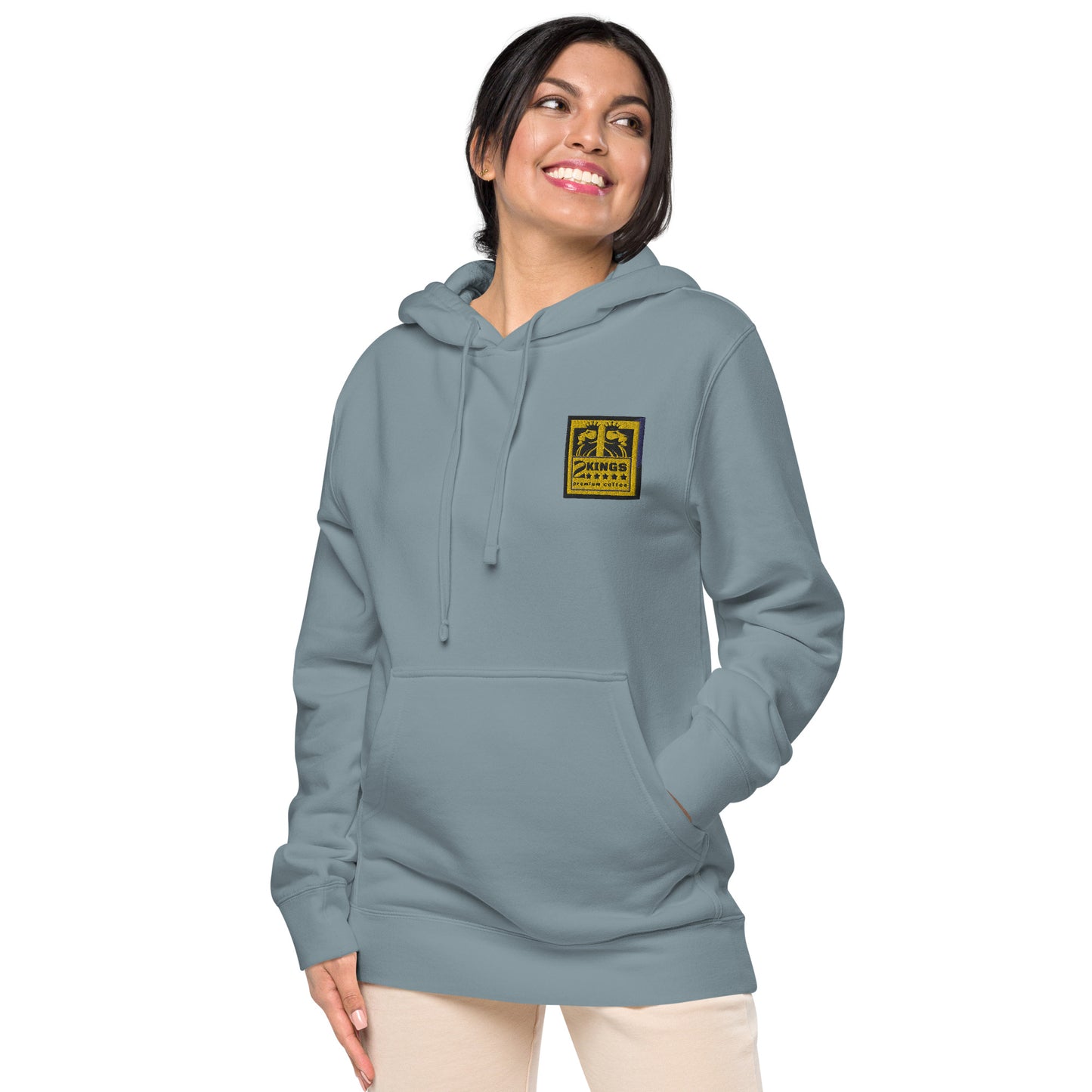 2 Kings Coffee - Embroidered Unisex Pigment-Dyed Hoodie