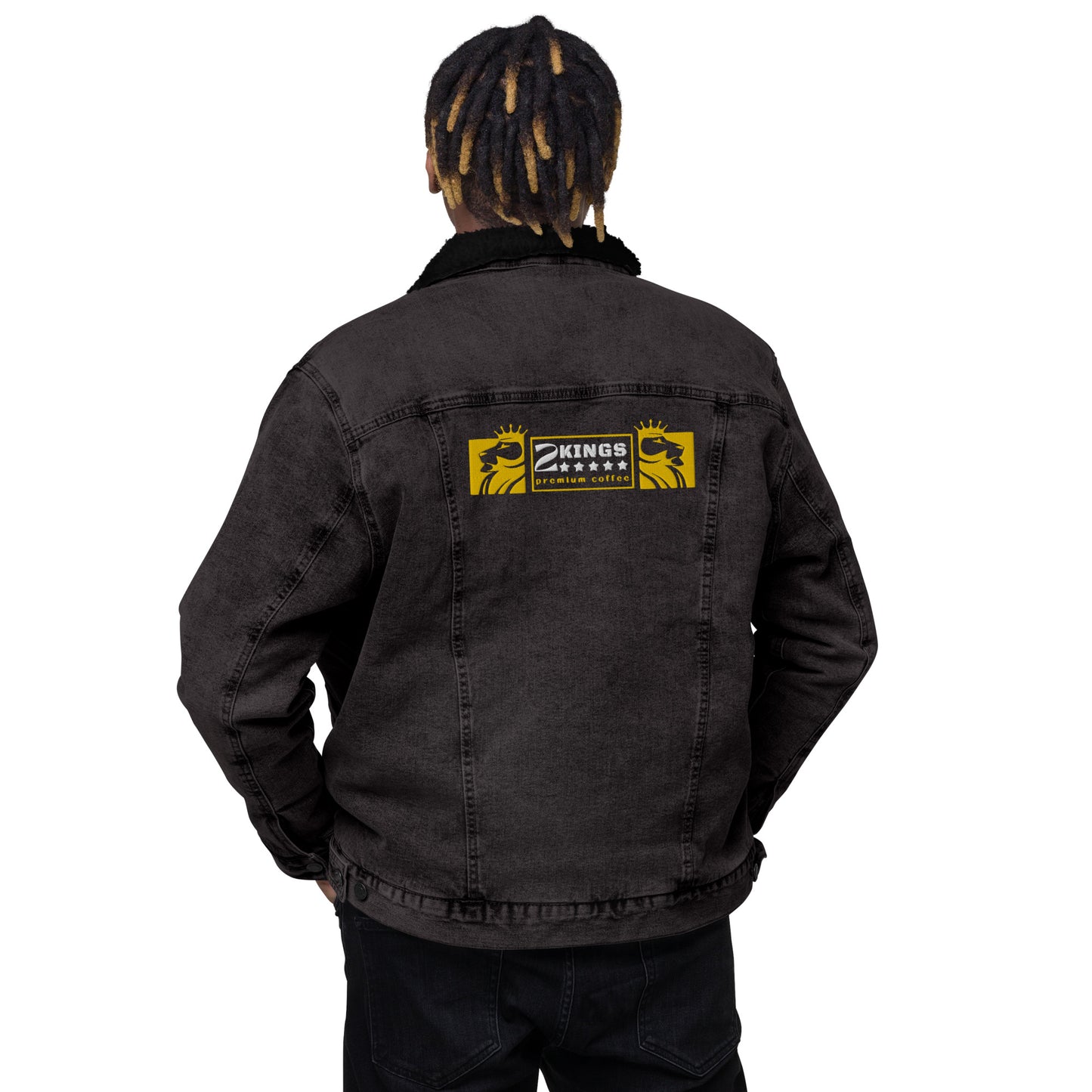 2 Kings Coffee - Branded Unisex Denim Sherpa Jacket