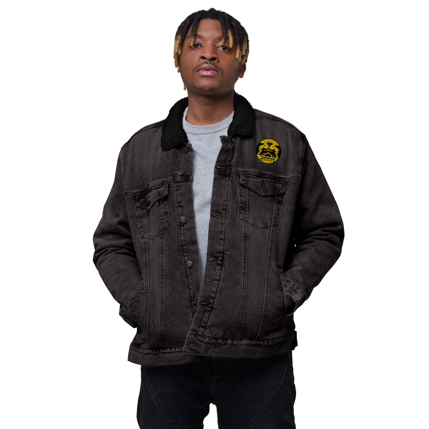2 Kings Coffee - Branded Unisex Denim Sherpa Jacket