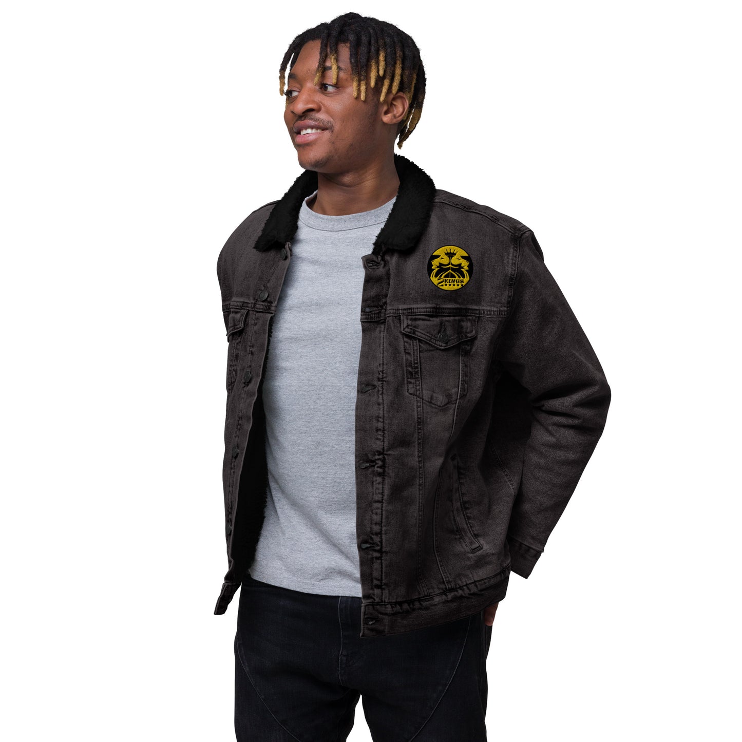 2 Kings Coffee - Branded Unisex Denim Sherpa Jacket