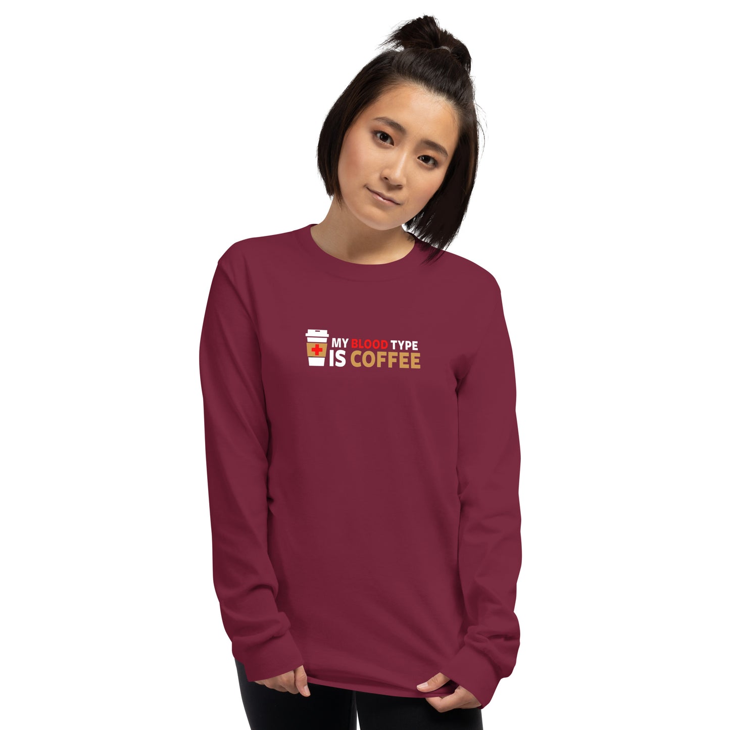 2 Kings Coffee - "My Blood Type is Coffee" Unisex Long Sleeve Shirt