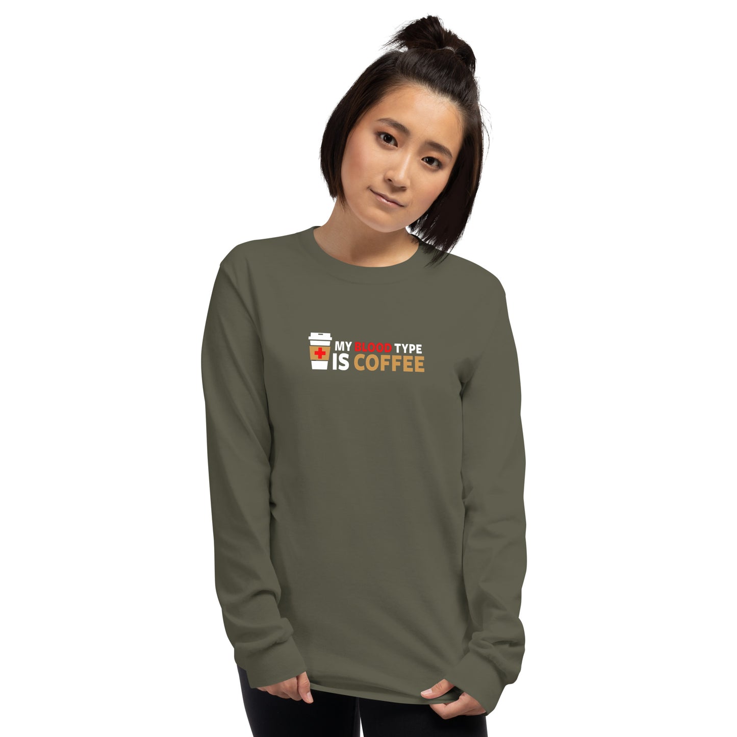 2 Kings Coffee - "My Blood Type is Coffee" Unisex Long Sleeve Shirt