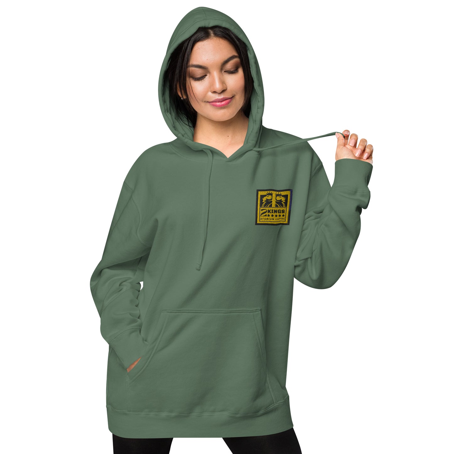 2 Kings Coffee - Embroidered Unisex Pigment-Dyed Hoodie