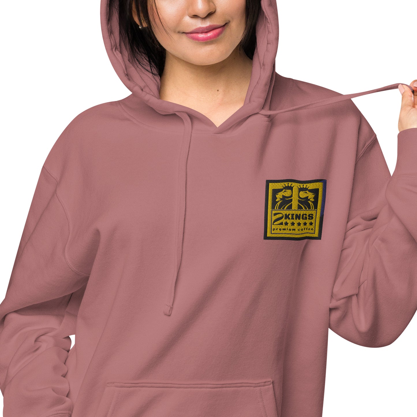 2 Kings Coffee - Embroidered Unisex Pigment-Dyed Hoodie