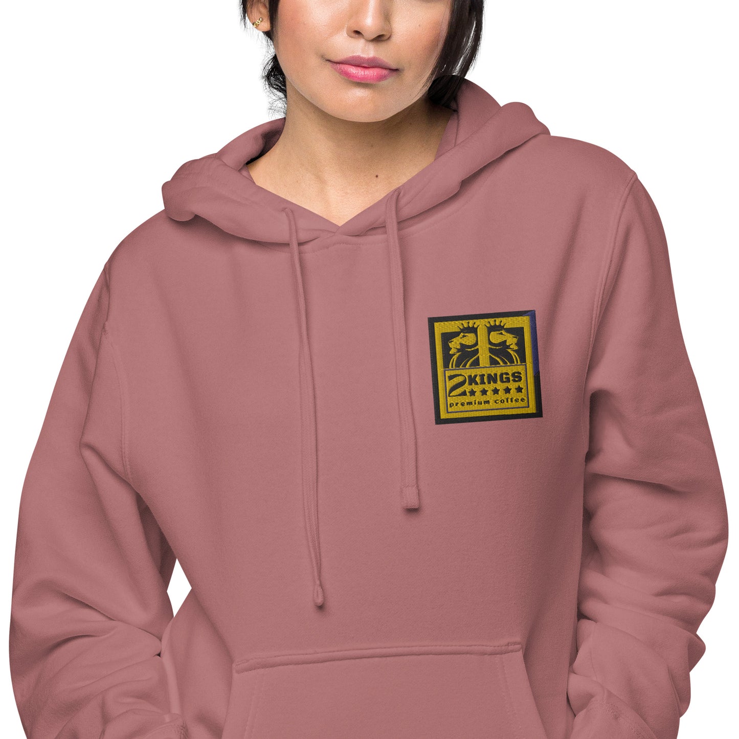 2 Kings Coffee - Embroidered Unisex Pigment-Dyed Hoodie